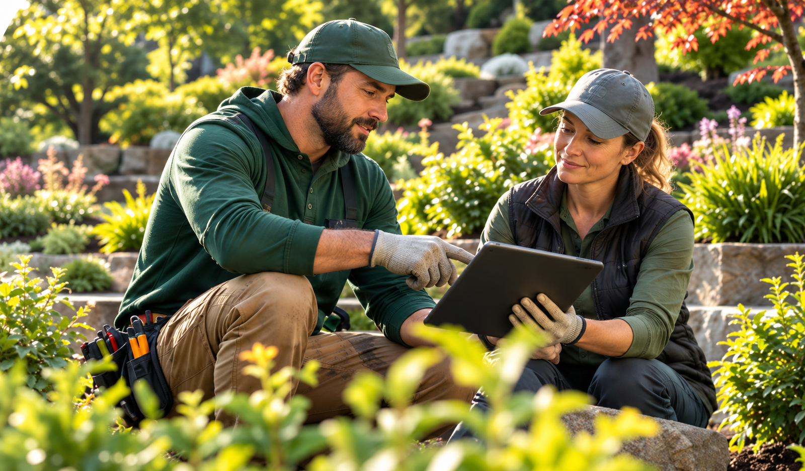 Plants and tools used for gardening